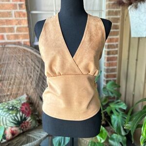 Faux Suede Halter Top NWT